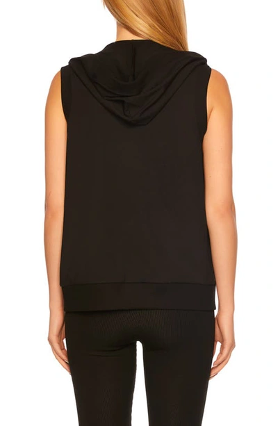 Shop Susana Monaco Hooded Zip Vest In Black