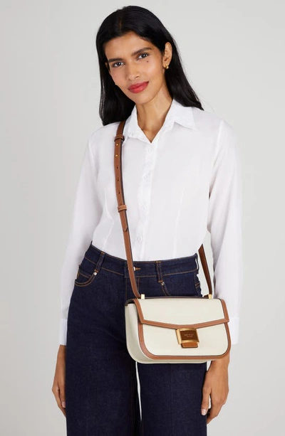 Shop Kate Spade Katy Colorblock Leather Shoulder Bag In Halo White Multi