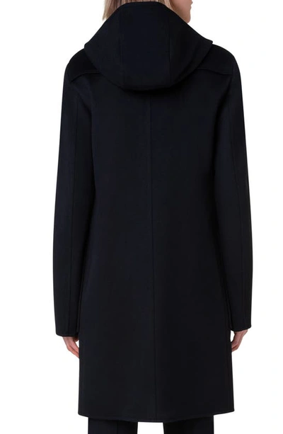 Akris Punto Duffle Reversible Hooded Coat In 009 Black