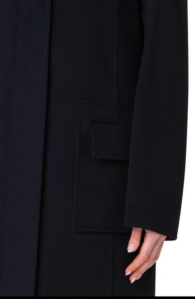 Shop Akris Punto Wool Duffle Coat In 009 Black