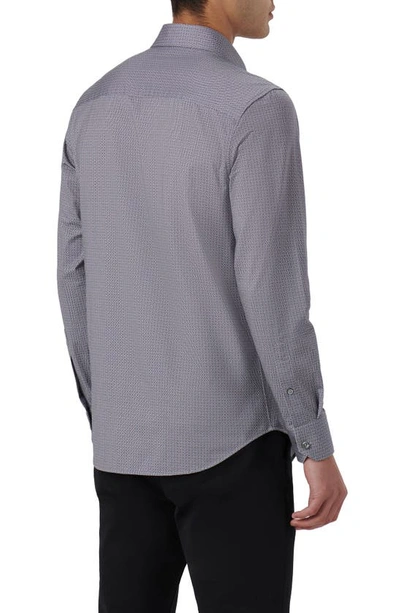 Bugatchi James Ooohcotton® Geo Print Button-up Shirt In Zinc