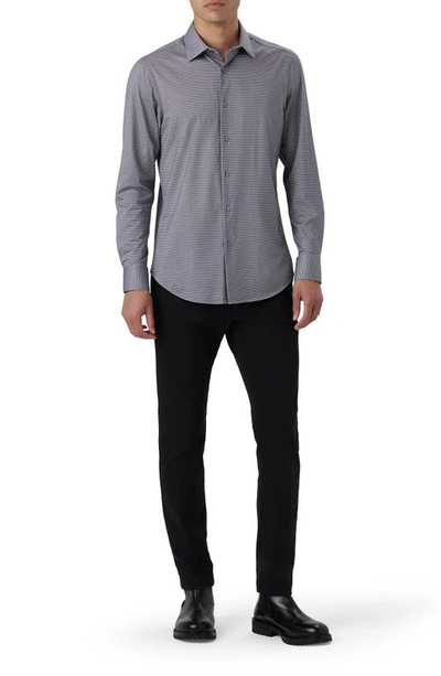 Bugatchi James Ooohcotton® Geo Print Button-up Shirt In Zinc