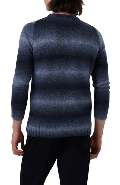 Bugatchi Gradient Stripe Sweater In Night Blue