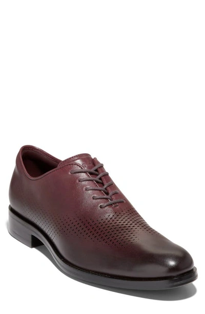 Shop Cole Haan Washington Grand Laser Plain Toe Wholecut Shoe In Ch Bloodstone