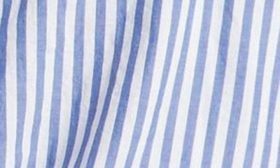 Shop Beachlunchlounge Stripe Tie Front Cotton & Modal Button-up Shirt In Blue Wale