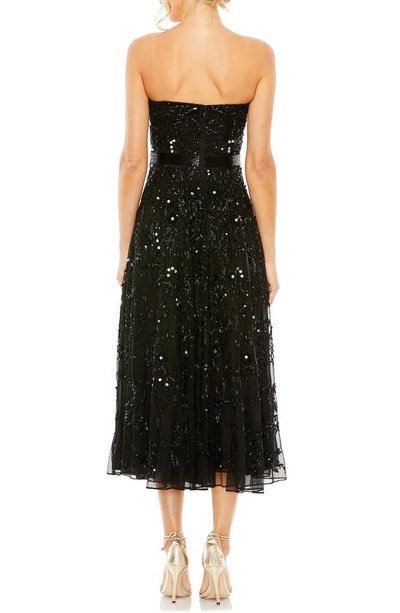 Shop Mac Duggal Sequin Beaded Strapless Fit & Flare Cocktail Dress In Black