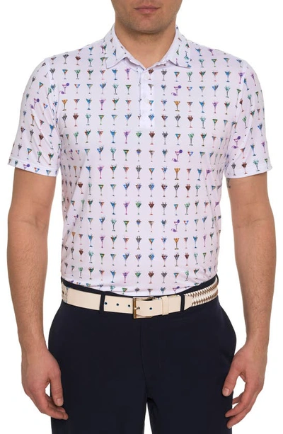 Shop Robert Graham The Martini Performance Golf Polo In White