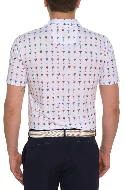 Shop Robert Graham The Martini Performance Golf Polo In White