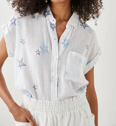 Shop Rails Whitney Shirt In Navy Stitched Stars In White