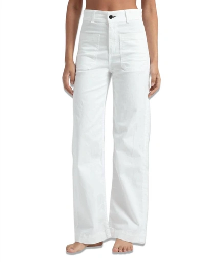 Shop Askk Ny Sailor Pant Twill Jean In Ivory In Multi