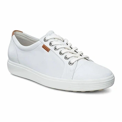 Shop Ecco Women's Soft 7 Sneaker Leather Shoes In White