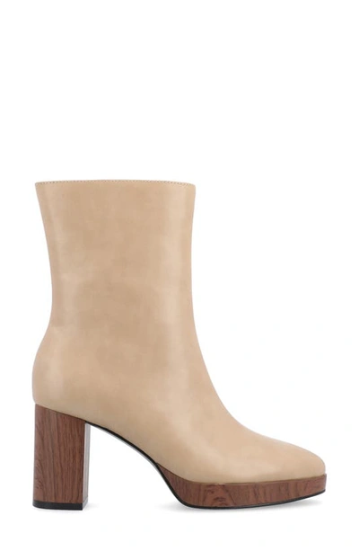 Journee Collection Romer Tru Comfort Platform Bootie In Tan
