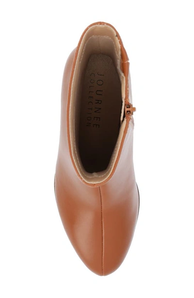 Journee Collection Romer Tru Comfort Platform Bootie In Cognac