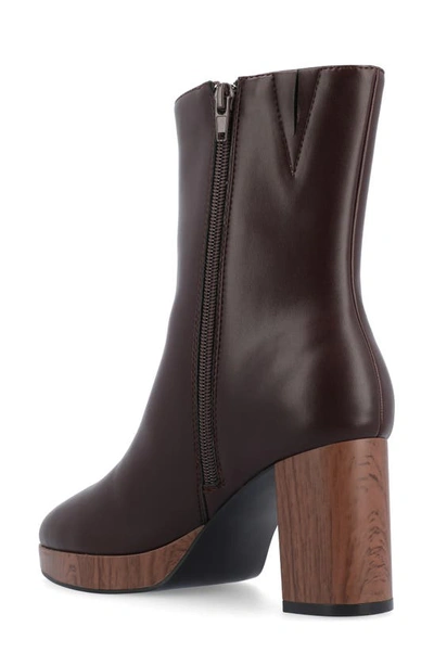 Journee Collection Romer Tru Comfort Platform Bootie In Brown