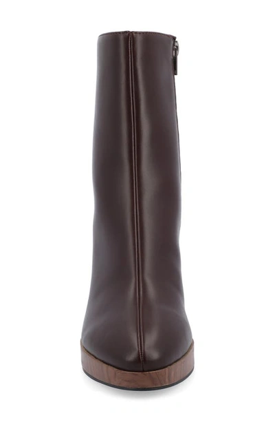 Journee Collection Romer Tru Comfort Platform Bootie In Brown