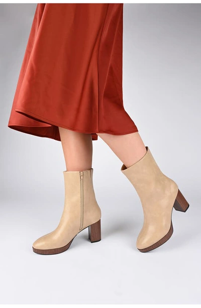 Journee Collection Romer Tru Comfort Platform Bootie In Cognac