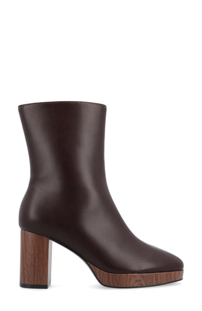 Journee Collection Romer Tru Comfort Platform Bootie In Brown