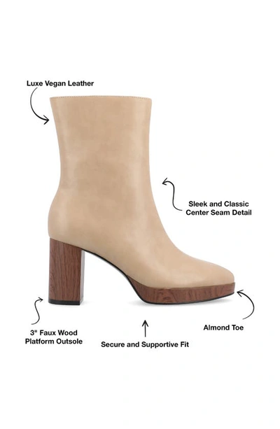 Journee Collection Romer Tru Comfort Platform Bootie In Tan