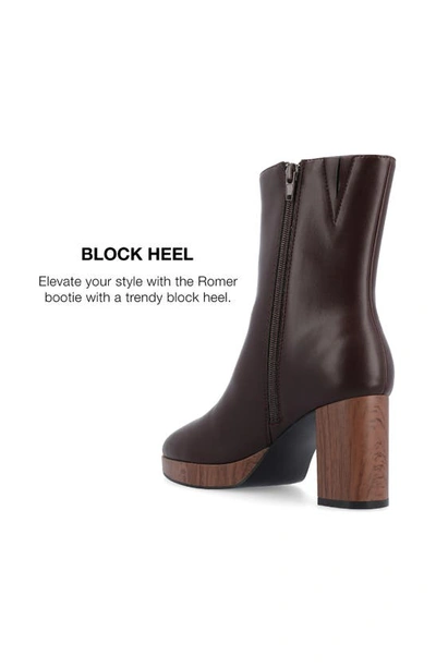 Journee Collection Romer Tru Comfort Platform Bootie In Brown