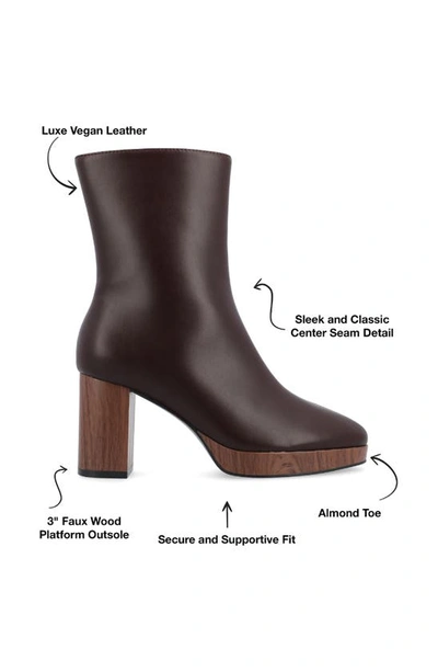 Journee Collection Romer Tru Comfort Platform Bootie In Brown