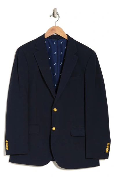 Nautica Branford Navy Blazer In Solid Navy/ Metal