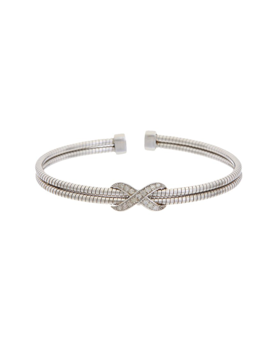 Meshmerise 18k Over Silver 0.15 Ct. Tw. Diamond Bangle Bracelet