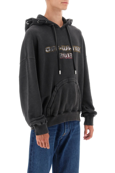 Shop Off-white Hoodie With Back Bacchus Print In Black Multi (black)