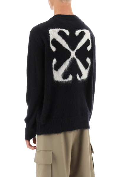 Shop Off-white Back Arrow Motif Sweater In Black Beige (black)