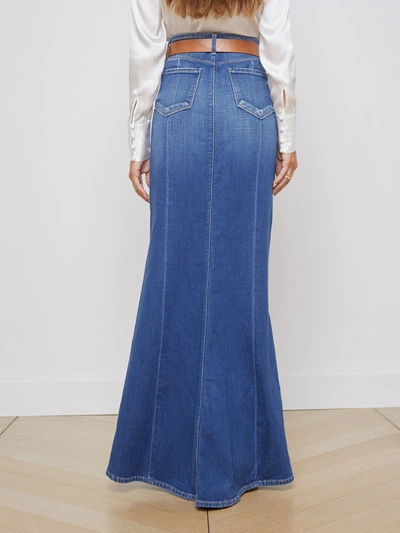 Shop L Agence Kailani Denim Skirt In Athos