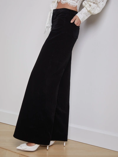 Shop L Agence Maghra Velvet Jean In Noir