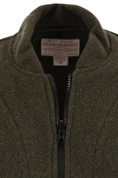 Shop Filson Wool Waistcoat In Olive Green