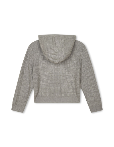 Shop Givenchy Grey Cardigan With Zip And 4g Motif In Grigio