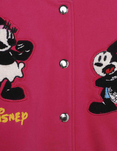 Shop Givenchy Fuchsia Bomber Jacket With Oswald X Disney Patches In Rosa