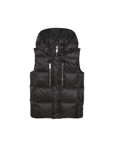 Shop Givenchy Black Padded Gilet With 4g Pattern In Nero