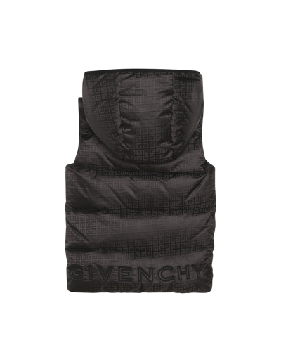 Shop Givenchy Black Padded Gilet With 4g Pattern In Nero