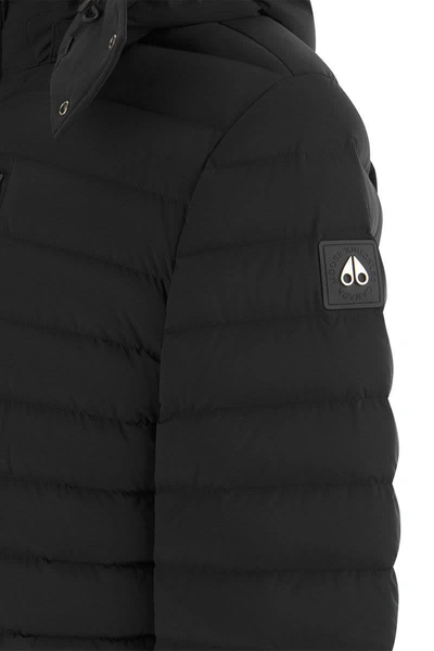 Shop Moose Knuckles Greystone - Hooded Jacket In Black