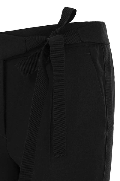 Shop Red Valentino Gabardine, Viscose And Wool Trousers In Black