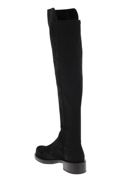 Shop Stuart Weitzman 5050 Bold - Knee-high Boot With Elastic Band In Black