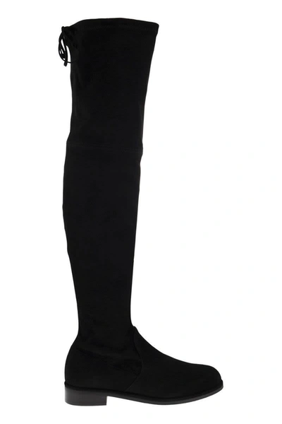 Shop Stuart Weitzman Lowland Bold - Suede Boot Above The Knee In Black