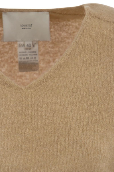 Shop Vanisé Francy - Cashmere V-neck Sweater In Camel