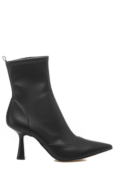 Shop Michael Michael Kors Clara Heeled Ankle Boots In Black