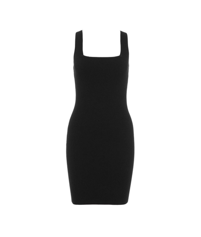 Shop Michael Michael Kors Ribbed Stretch Sleeveless Mini Dress In Black