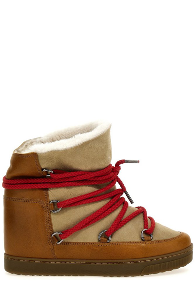 Shop Isabel Marant Nowles Ankle Boots In Beige