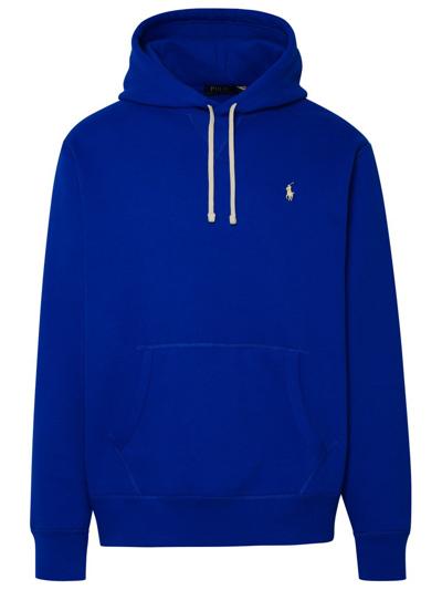 Shop Polo Ralph Lauren Pony Embroidered Drawstring Hoodie In Blue