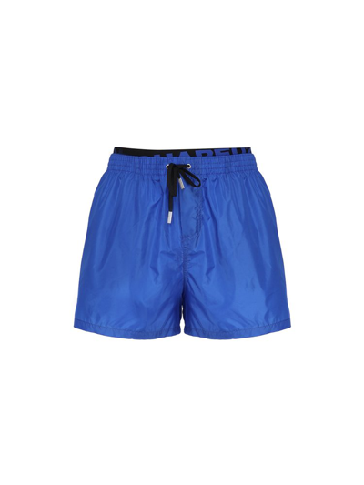 Shop Dsquared2 Drawstring Swimming Shorts In Blue