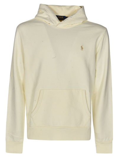 Shop Polo Ralph Lauren Pony Embroidered Drawstring Hoodie In White