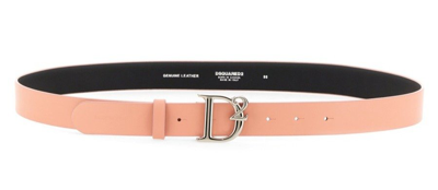 Shop Dsquared2 Logo Plaque Buckled Belt In Pink