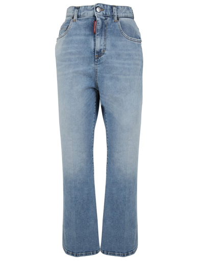 Shop Dsquared2 High Waisted Flared Jeans In Blue