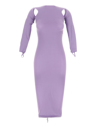Shop Andreädamo Cutout Midi Dress In Lilac