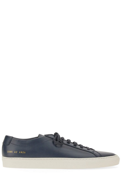 Shop Common Projects Achilles Contrast Sole Sneakers In Blue
